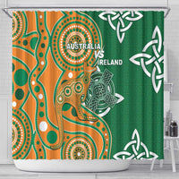 Australia And Ireland Rugby Shower Curtain Walllabies And Shamrock Together