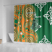 Australia And Ireland Rugby Shower Curtain Walllabies And Shamrock Together