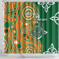 Australia And Ireland Rugby Shower Curtain Walllabies And Shamrock Together