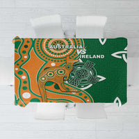 Australia And Ireland Rugby Tablecloth Walllabies And Shamrock Together