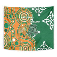 Australia And Ireland Rugby Tapestry Walllabies And Shamrock Together