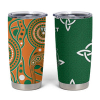 Australia And Ireland Rugby Custom Tumbler Cup Walllabies And Shamrock Together
