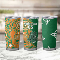 Australia And Ireland Rugby Custom Tumbler Cup Walllabies And Shamrock Together