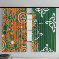 Australia And Ireland Rugby Window Curtain Walllabies And Shamrock Together