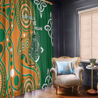 Australia And Ireland Rugby Window Curtain Walllabies And Shamrock Together