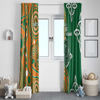 Australia And Ireland Rugby Window Curtain Walllabies And Shamrock Together