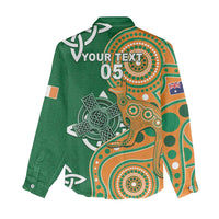 Australia And Ireland Rugby Custom Women Casual Shirt Walllabies And Shamrock Together