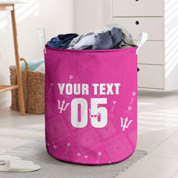 Custom Barbados 2026 Cricket Laundry Basket Tridents Rise Pink Version