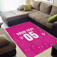 Custom Barbados 2026 Cricket Area Rug Tridents Rise Pink Version