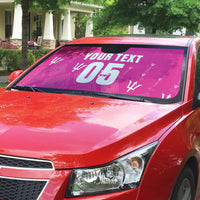 Custom Barbados 2026 Cricket Auto Sun Shade Tridents Rise Pink Version