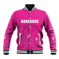Custom Barbados 2026 Cricket Baseball Jacket Tridents Rise Pink Version