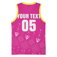 Custom Barbados 2026 Cricket Basketball Jersey Tridents Rise Pink Version