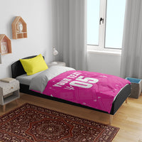 Custom Barbados 2026 Cricket Bedding Set Tridents Rise Pink Version