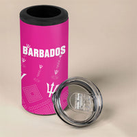 Custom Barbados 2026 Cricket 4 in 1 Can Cooler Tumbler Tridents Rise Pink Version
