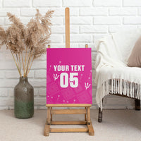 Custom Barbados 2026 Cricket Canvas Wall Art Tridents Rise Pink Version