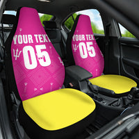 Custom Barbados 2026 Cricket Car Seat Cover Tridents Rise Pink Version
