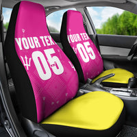 Custom Barbados 2026 Cricket Car Seat Cover Tridents Rise Pink Version