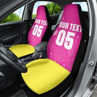 Custom Barbados 2026 Cricket Car Seat Cover Tridents Rise Pink Version