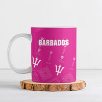 Custom Barbados 2026 Cricket Ceramic Mug Tridents Rise Pink Version