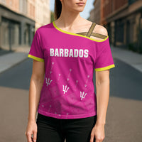 Custom Barbados 2026 Cricket Cross Shoulder Shirt Tridents Rise Pink Version