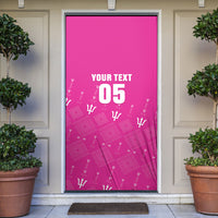 Custom Barbados 2026 Cricket Door Cover Tridents Rise Pink Version