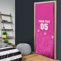 Custom Barbados 2026 Cricket Door Cover Tridents Rise Pink Version