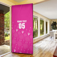 Custom Barbados 2026 Cricket Door Cover Tridents Rise Pink Version