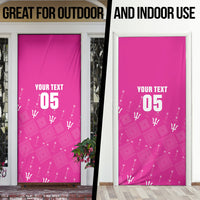 Custom Barbados 2026 Cricket Door Cover Tridents Rise Pink Version