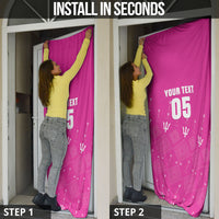 Custom Barbados 2026 Cricket Door Cover Tridents Rise Pink Version