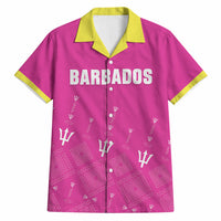 Custom Barbados 2026 Cricket Hawaiian Shirt Tridents Rise Pink Version