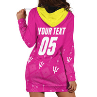 Custom Barbados 2026 Cricket Hoodie Dress Tridents Rise Pink Version