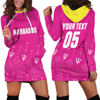 Custom Barbados 2026 Cricket Hoodie Dress Tridents Rise Pink Version