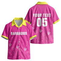 Custom Barbados 2026 Cricket Kid Hawaiian Shirt Tridents Rise Pink Version