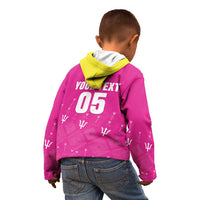 Custom Barbados 2026 Cricket Kid Hoodie Tridents Rise Pink Version