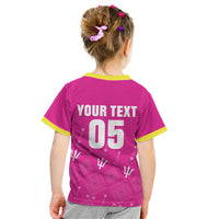 Custom Barbados 2026 Cricket Kid T Shirt Tridents Rise Pink Version