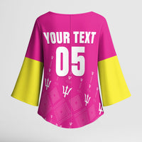 Custom Barbados 2026 Cricket Kimono Sleeve Blouse Tridents Rise Pink Version