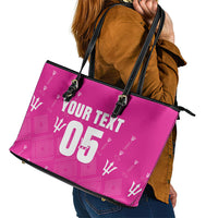 Custom Barbados 2026 Cricket Leather Tote Bag Tridents Rise Pink Version