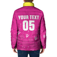 Custom Barbados 2026 Cricket Padded Jacket Tridents Rise Pink Version