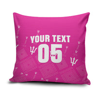 Custom Barbados 2026 Cricket Pillow Cover Tridents Rise Pink Version