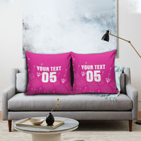 Custom Barbados 2026 Cricket Pillow Cover Tridents Rise Pink Version