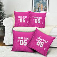 Custom Barbados 2026 Cricket Pillow Cover Tridents Rise Pink Version