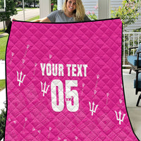 Custom Barbados 2026 Cricket Quilt Tridents Rise Pink Version