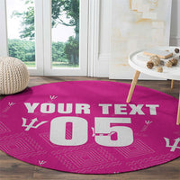 Custom Barbados 2026 Cricket Round Carpet Tridents Rise Pink Version