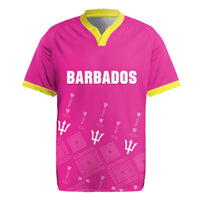 Custom Barbados 2026 Cricket Rugby Jersey Tridents Rise Pink Version