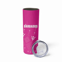 Custom Barbados 2026 Cricket Skinny Tumbler Tridents Rise Pink Version