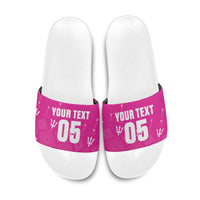Custom Barbados 2026 Cricket Slide Sandals Tridents Rise Pink Version