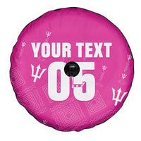 Custom Barbados 2026 Cricket Spare Tire Cover Tridents Rise Pink Version