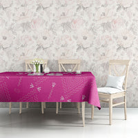 Custom Barbados 2026 Cricket Tablecloth Tridents Rise Pink Version
