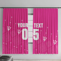 Custom Barbados 2026 Cricket Window Curtain Tridents Rise Pink Version