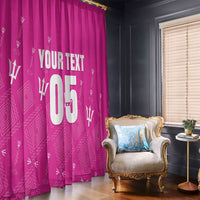 Custom Barbados 2026 Cricket Window Curtain Tridents Rise Pink Version